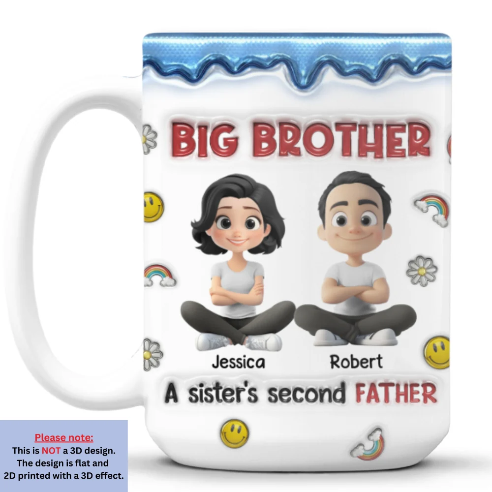 Brother Is A Second Father - Personalized Custom 3D Inflated Effect Mug - Image 8