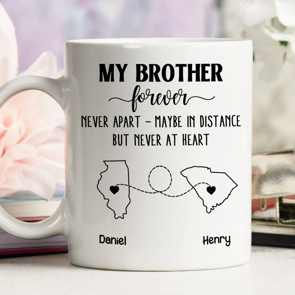 Brother Never Apart - Personalized Custom Coffee Mug - Image 2