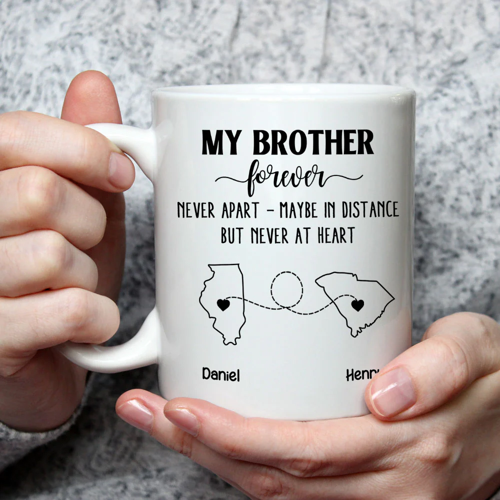 Brother Never Apart - Personalized Custom Coffee Mug - Image 3