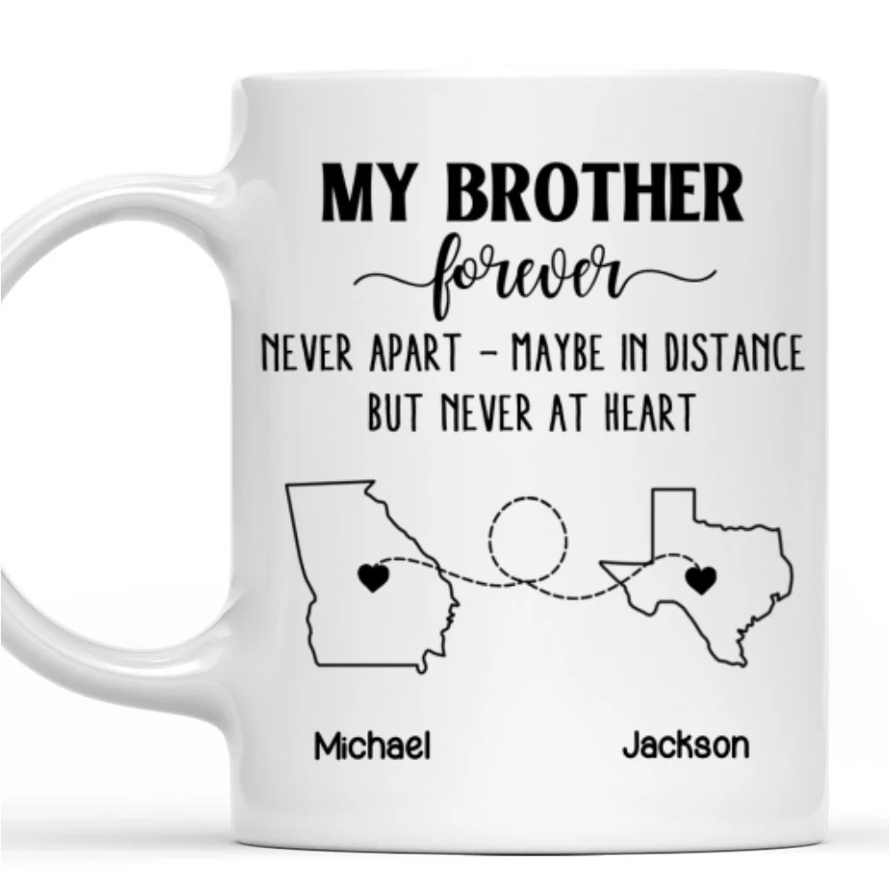 Brother Never Apart - Personalized Custom Coffee Mug - Image 7