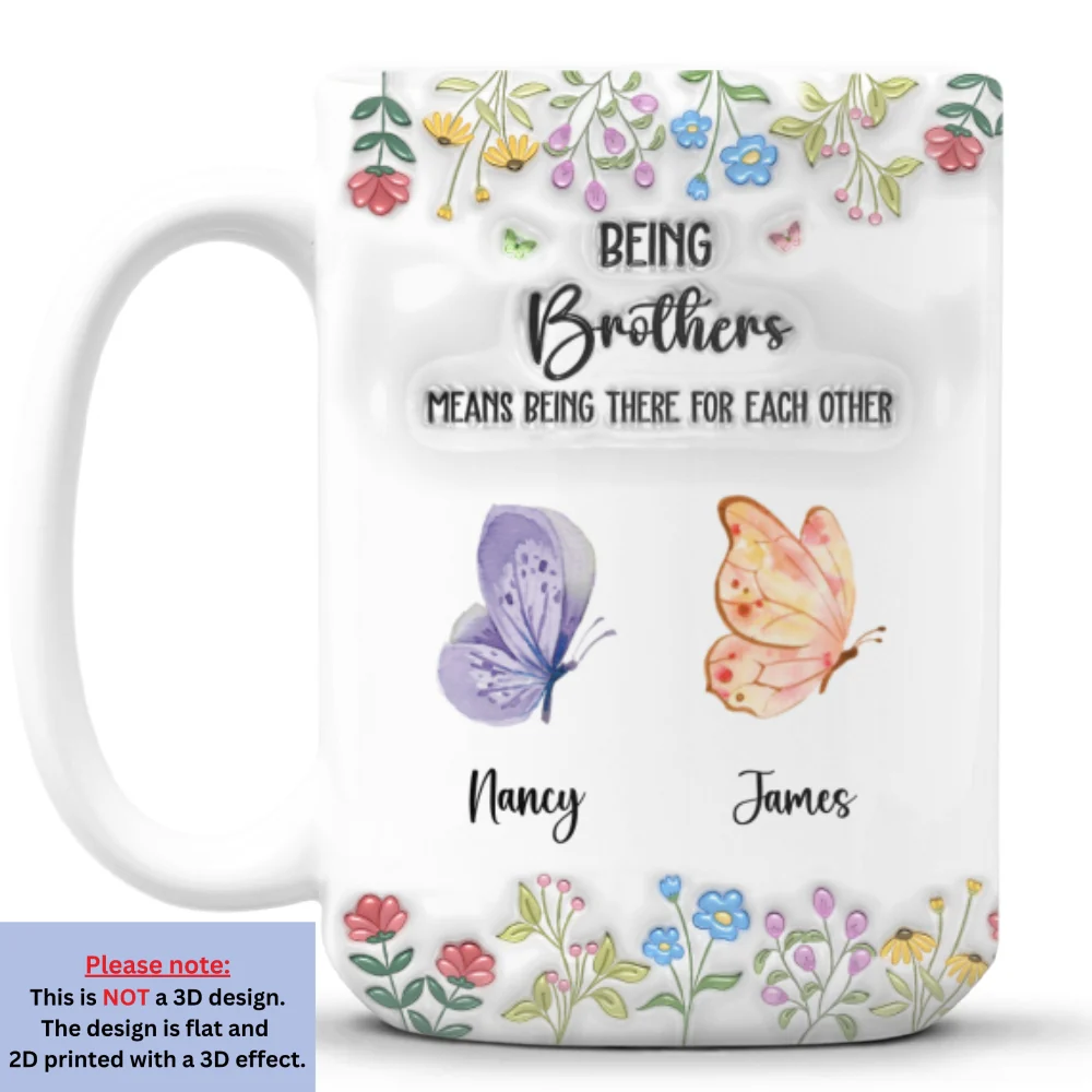 Brother & Sister Always Being There For Each Other - Personalized Custom 3D Inflated Effect Coffee Mug - Image 9