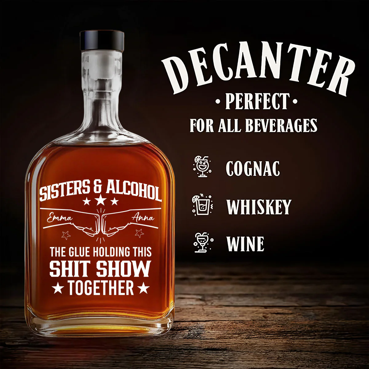 Brothers And Alcohol - Personalized Custom Spirits Decanter - Image 4