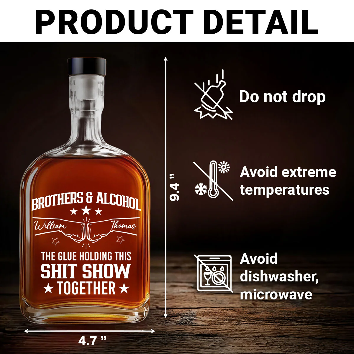 Brothers And Alcohol - Personalized Custom Spirits Decanter - Image 5
