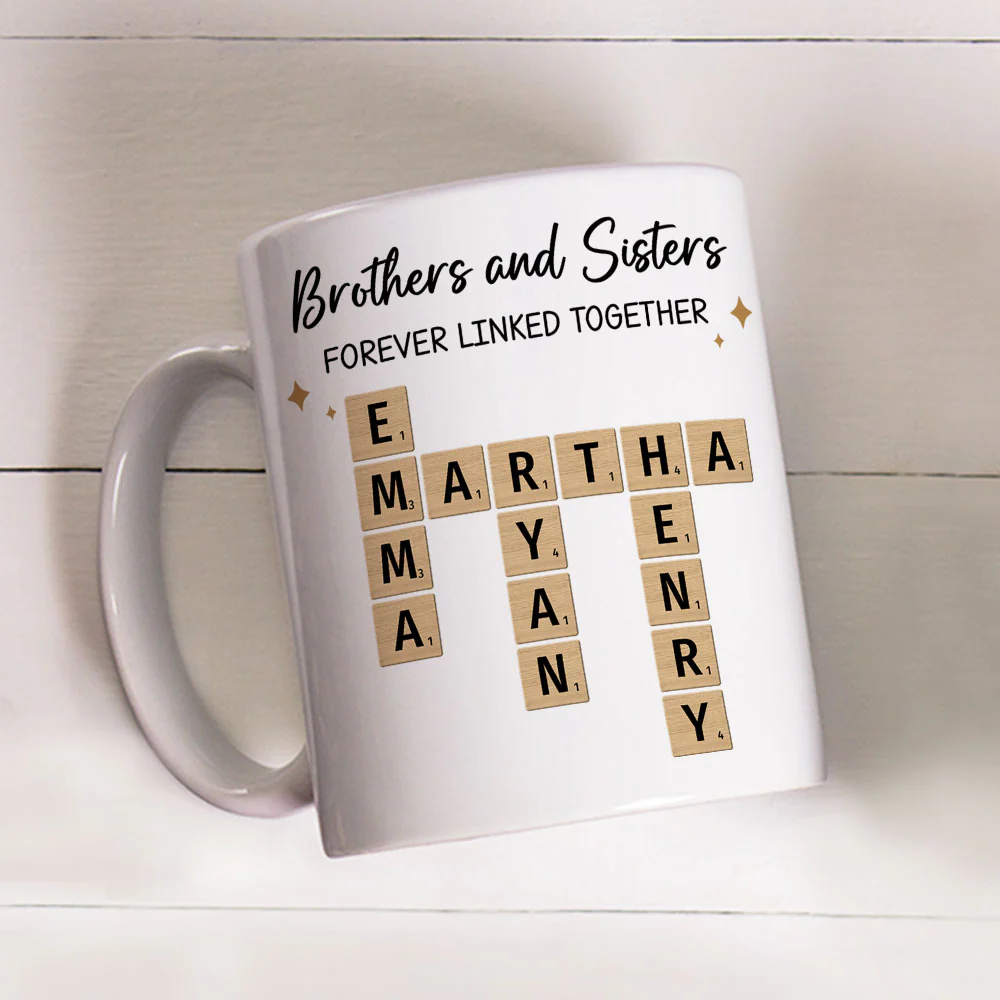 Brothers And Sisters Forever Linked Together - Personalized Custom Coffee Mug - Image 2