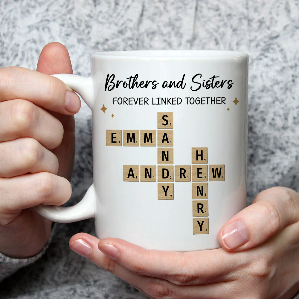 Brothers And Sisters Forever Linked Together - Personalized Custom Coffee Mug - Image 3