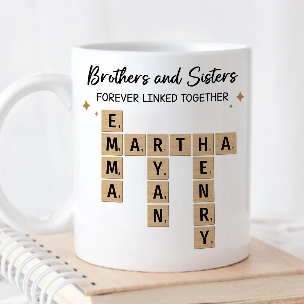 Brothers And Sisters Forever Linked Together - Personalized Custom Coffee Mug - Image 4