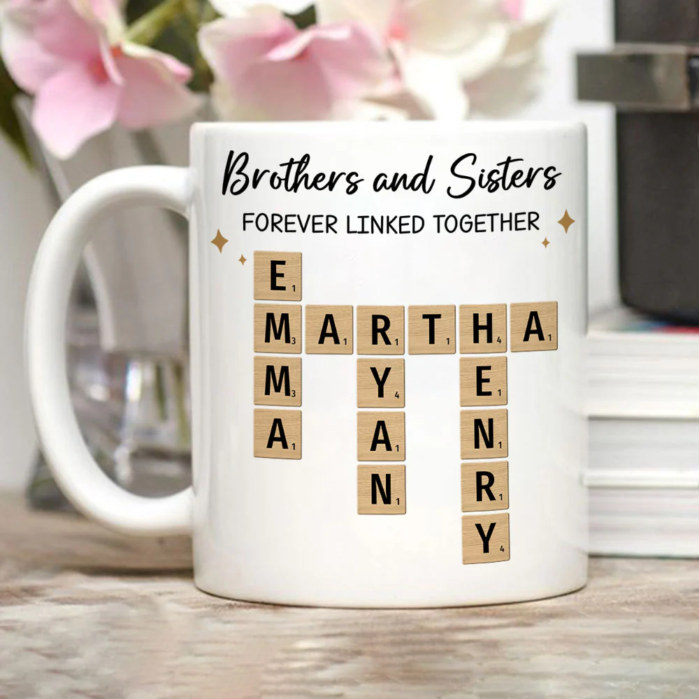 Brothers And Sisters Forever Linked Together - Personalized Custom Coffee Mug - Image 5