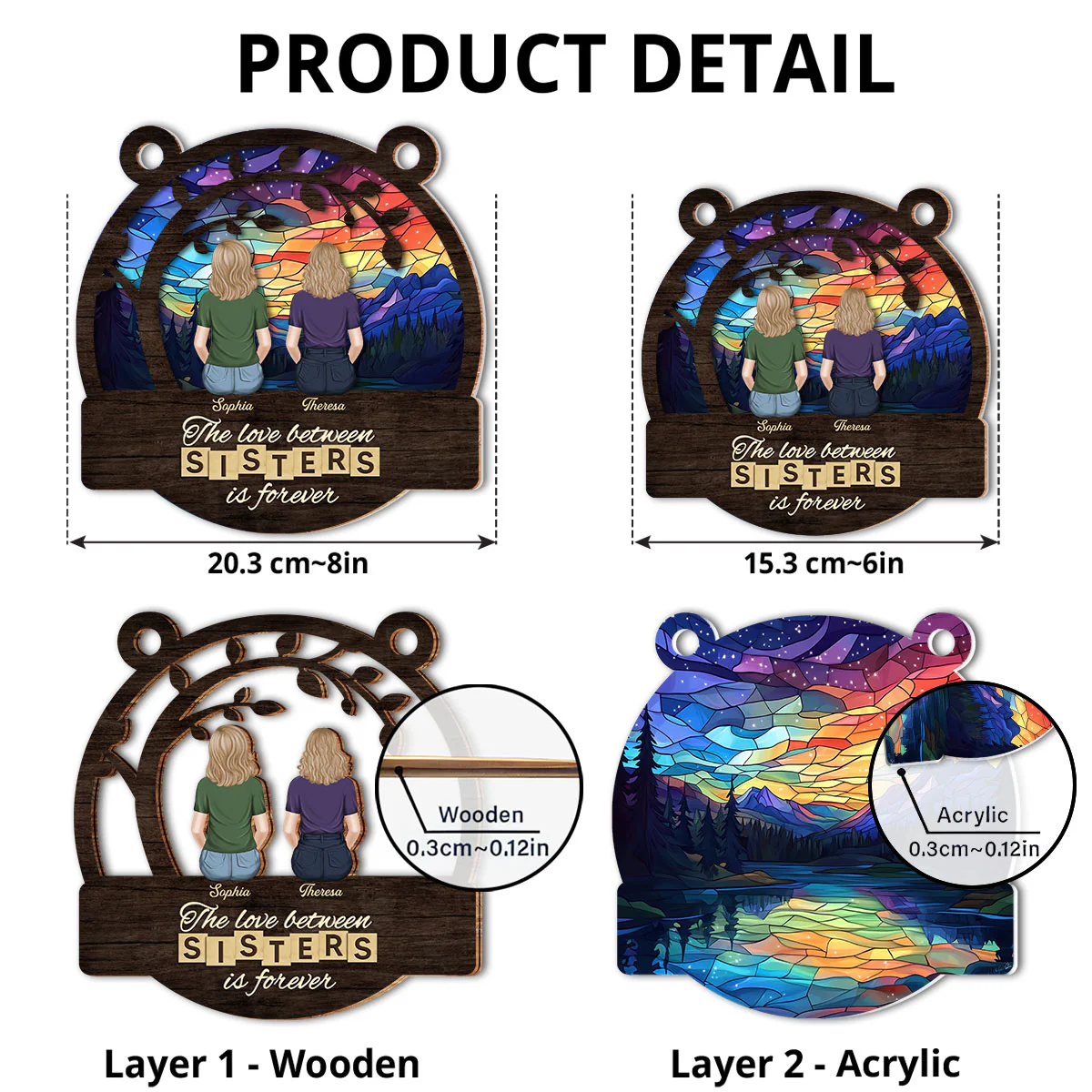 Brothers And Sisters Forever - Personalized Custom Suncatcher - Image 5