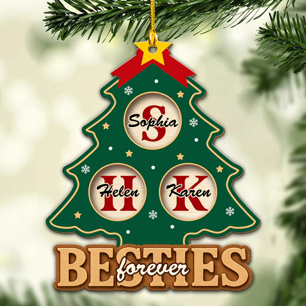 Brothers And Sisters Forever - Personalized Custom Wood Ornament - Image 3