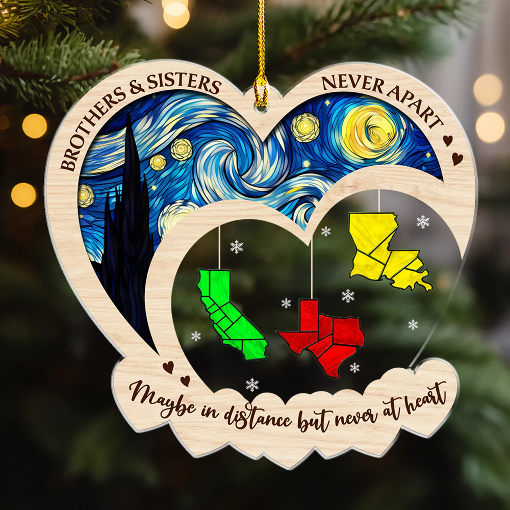 Brothers And Sisters Have Love At Heart - Personalized Custom Acrylic Ornament