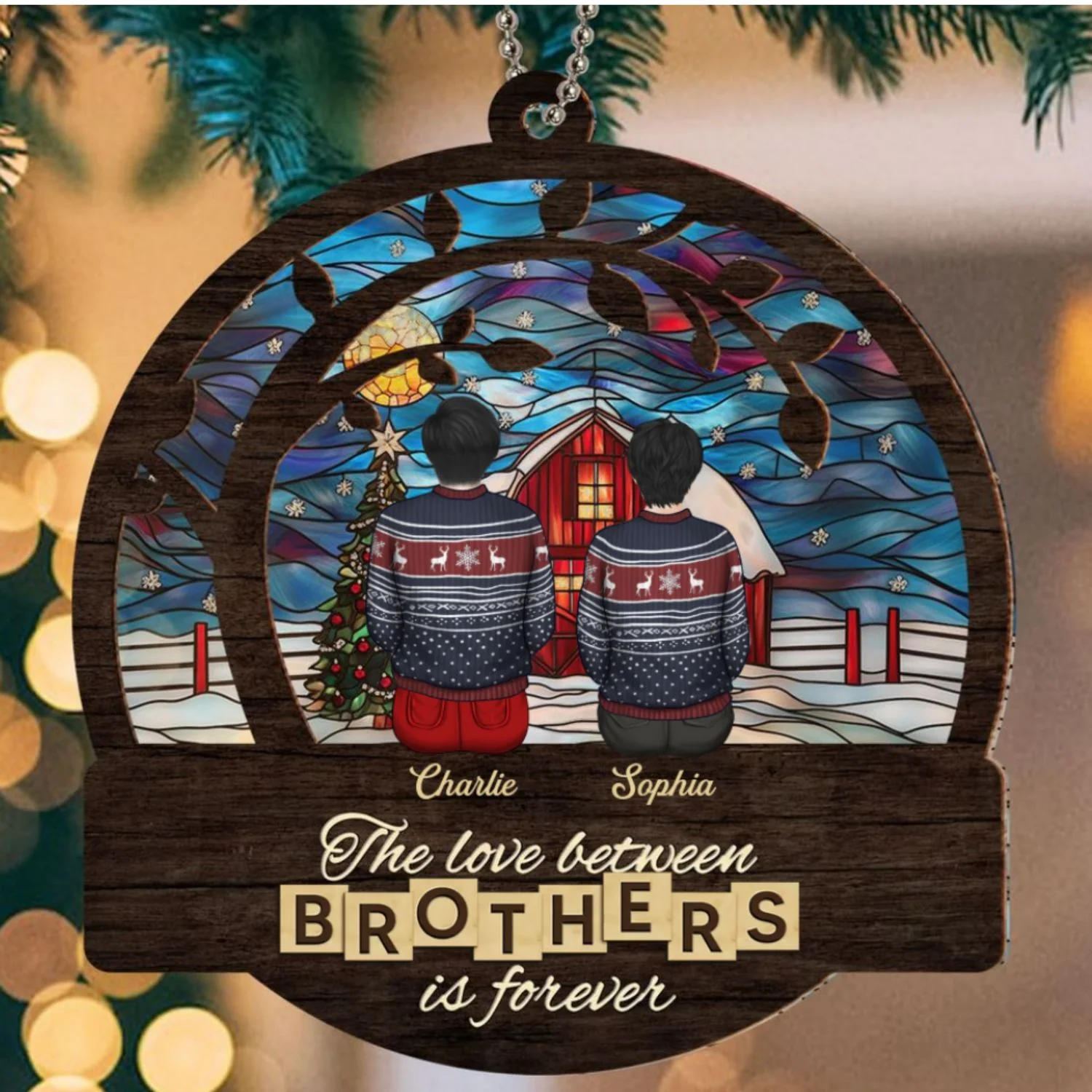 Brothers And Sisters Is Forever - Personalized Custom Suncatcher Ornament - Image 6