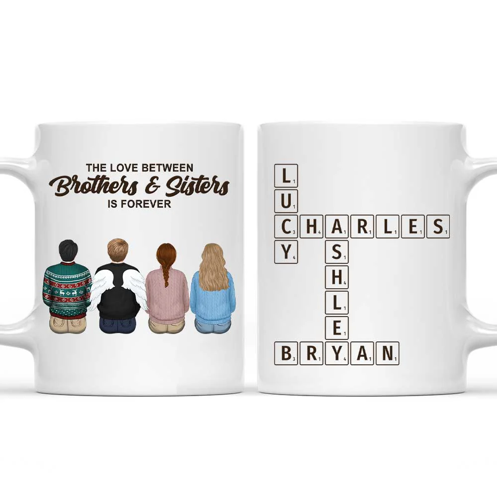 Brothers And Sisters Link Forever Crossword - Personalized Custom Coffee Mug