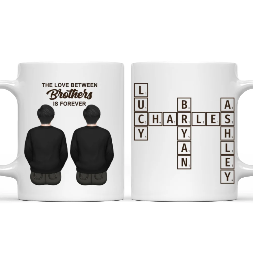 Brothers And Sisters Link Forever Crossword - Personalized Custom Coffee Mug - Image 6