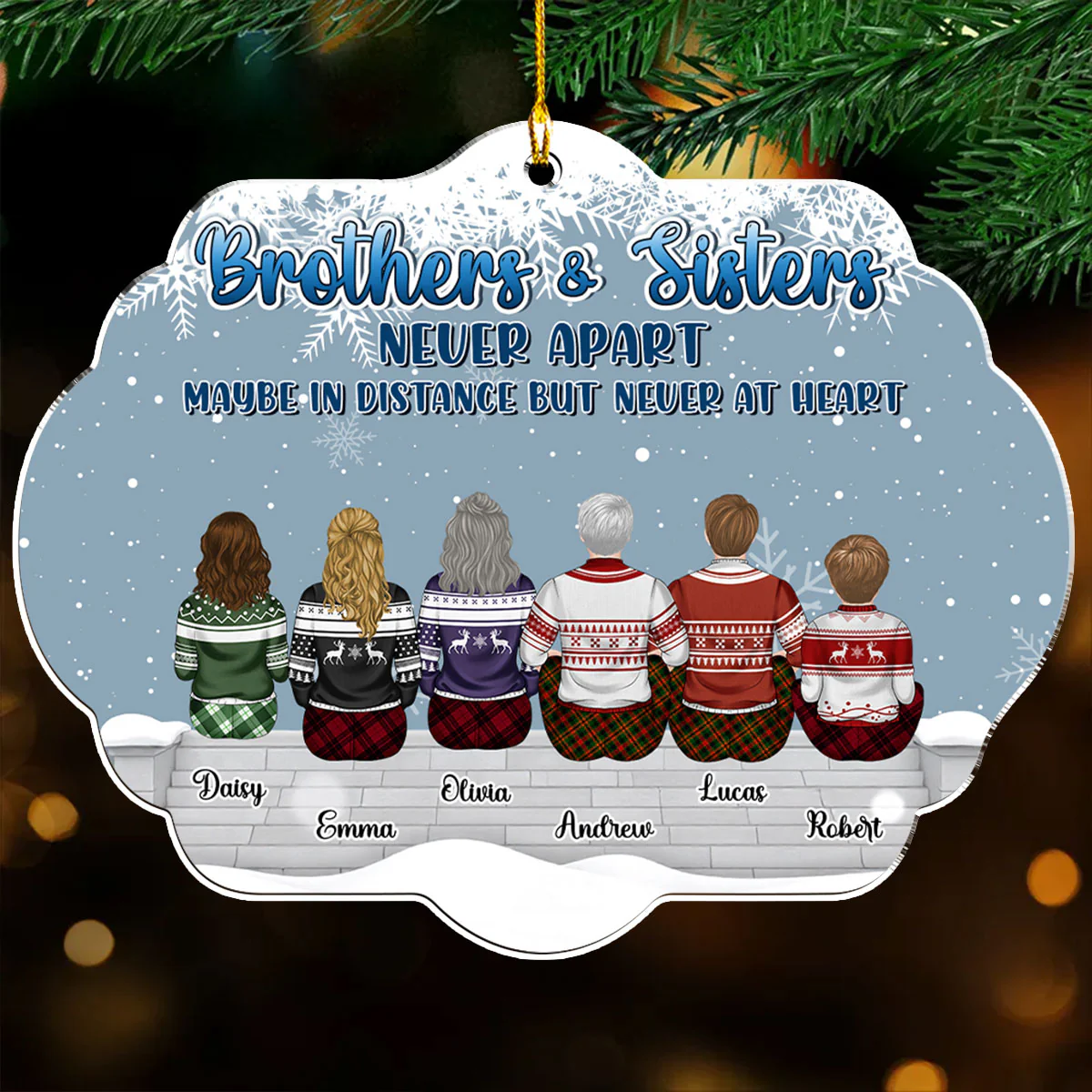 Brothers And Sisters The Love That Never End - Personalized Custom Acrylic Ornament - Image 3