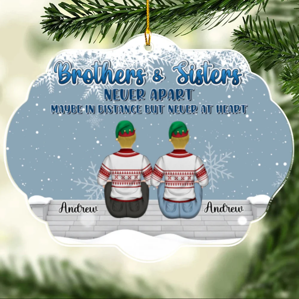 Brothers And Sisters The Love That Never End - Personalized Custom Acrylic Ornament - Image 7