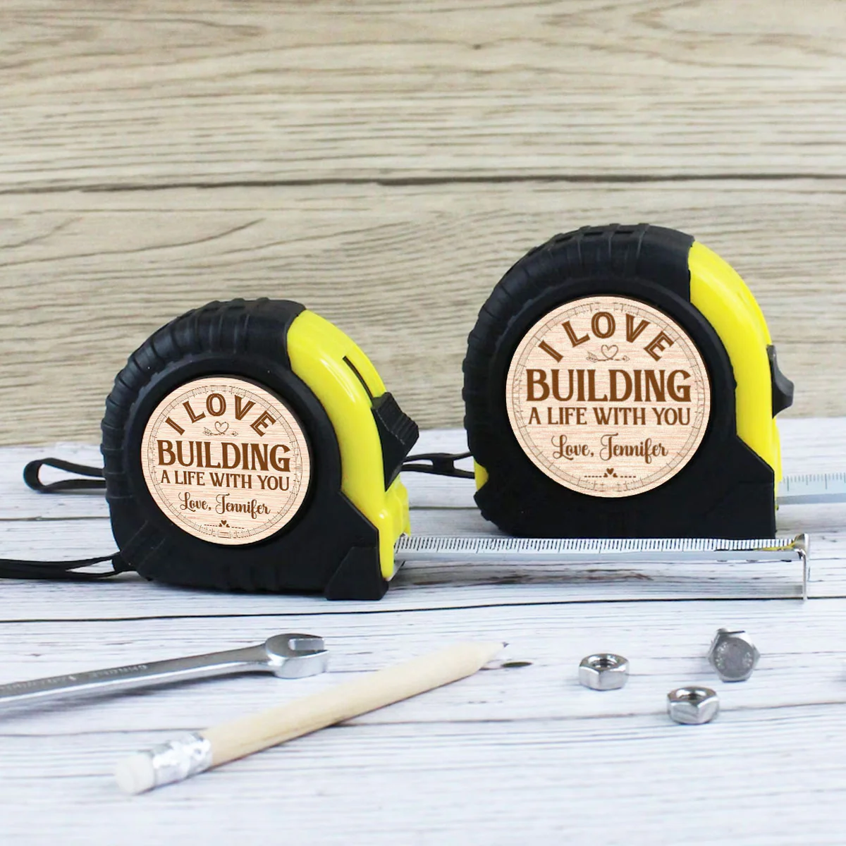 Building A Life With You - Personalized Custom Tape Measure - Image 2