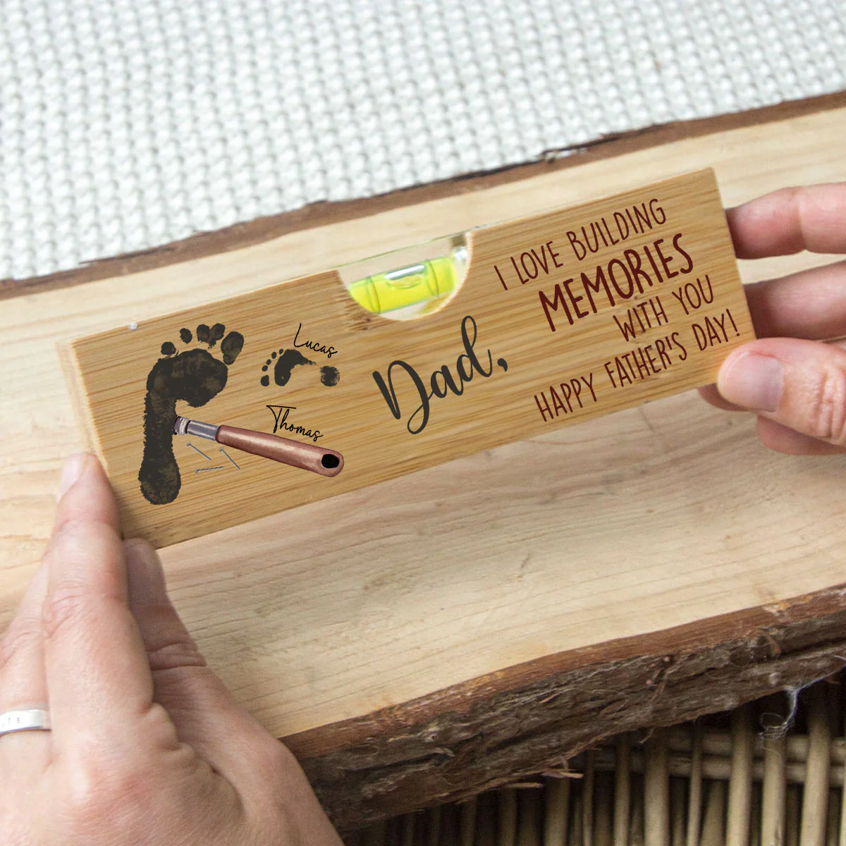 Building Memories With You - Personalized Custom Wooden Spirit Level Bottle Opener - Image 2