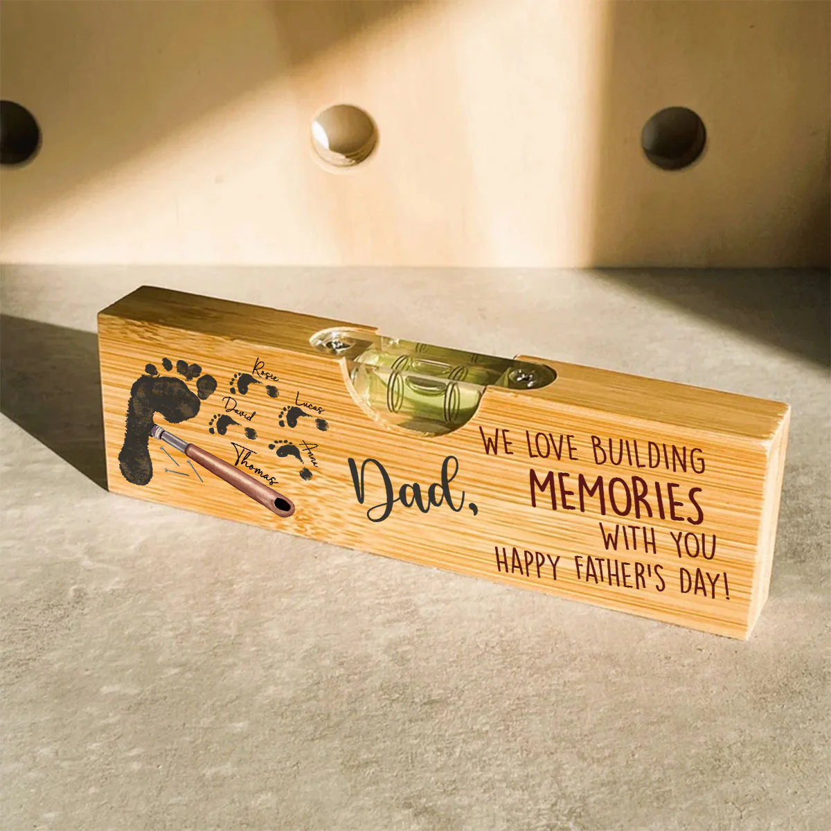 Building Memories With You - Personalized Custom Wooden Spirit Level Bottle Opener - Image 4