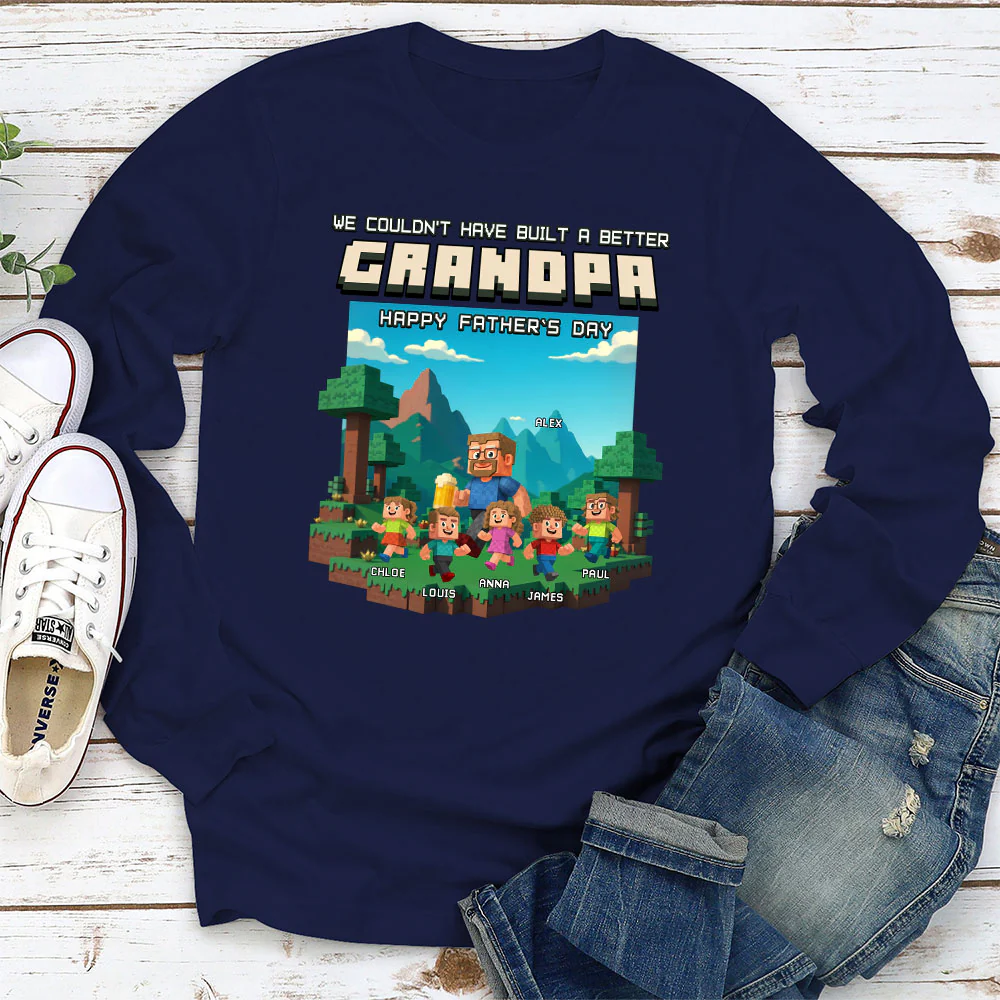 Built A Better Grandpa - Personalized Custom Shirt - Image 6