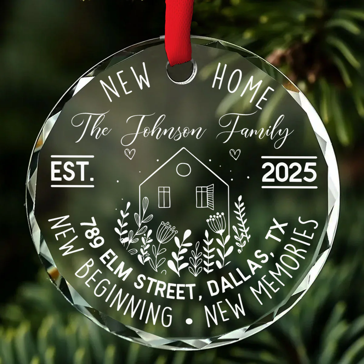 Built With Love And Dreams - Personalized Custom Glass Ornament