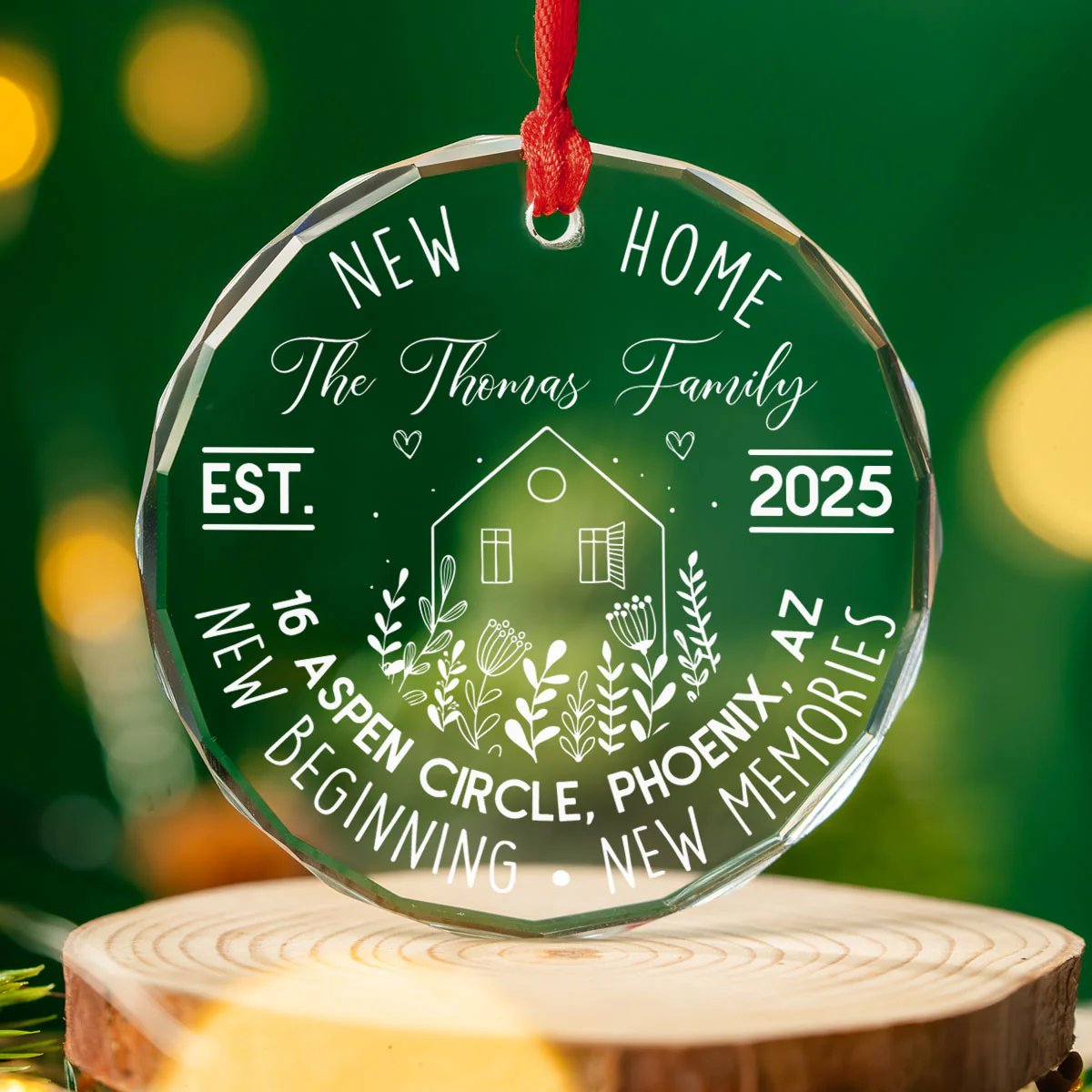 Built With Love And Dreams - Personalized Custom Glass Ornament - Image 3