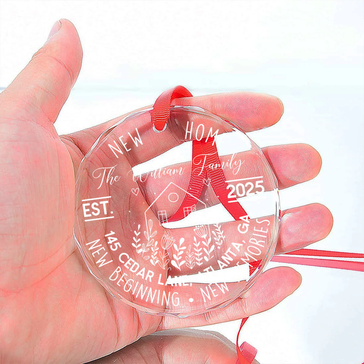 Built With Love And Dreams - Personalized Custom Glass Ornament - Image 5