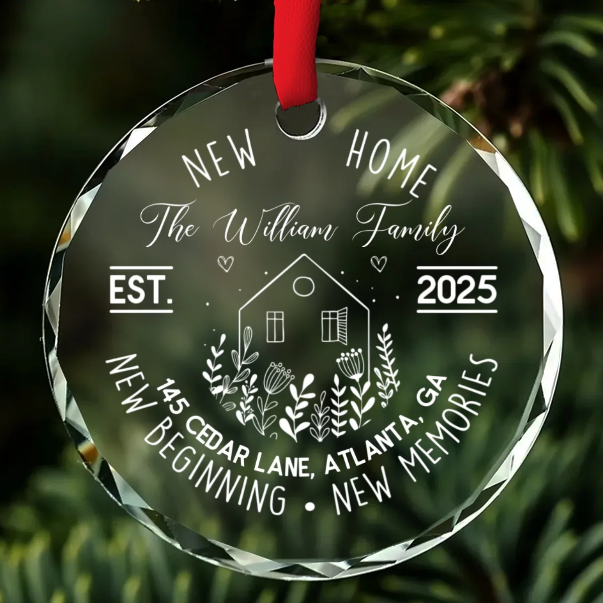 Built With Love And Dreams - Personalized Custom Glass Ornament - Image 6