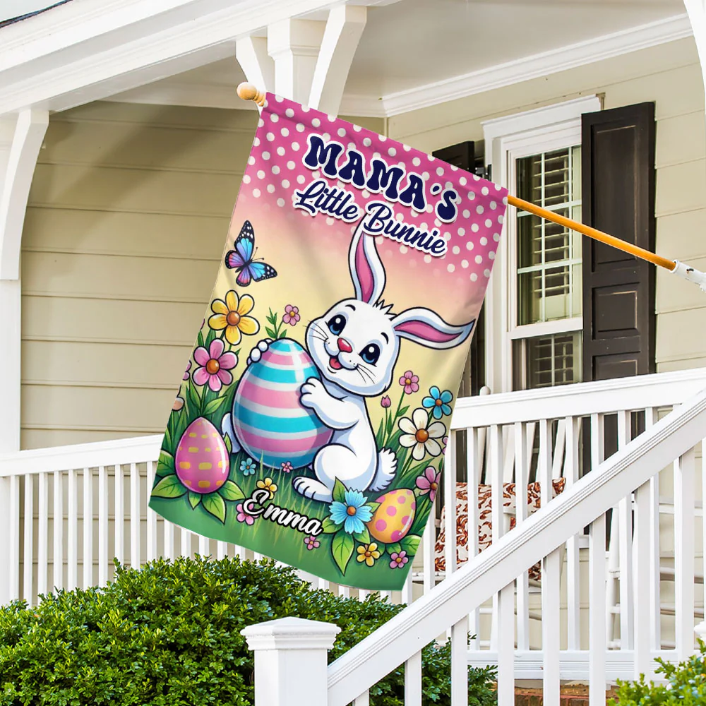 Bunny Bliss Celebration - Personalized Custom Flag - Image 2