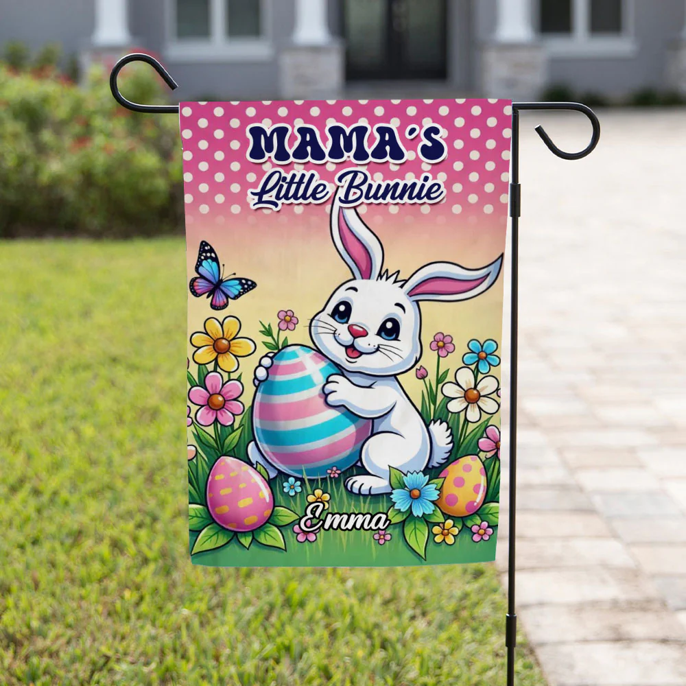 Bunny Bliss Celebration - Personalized Custom Flag - Image 3