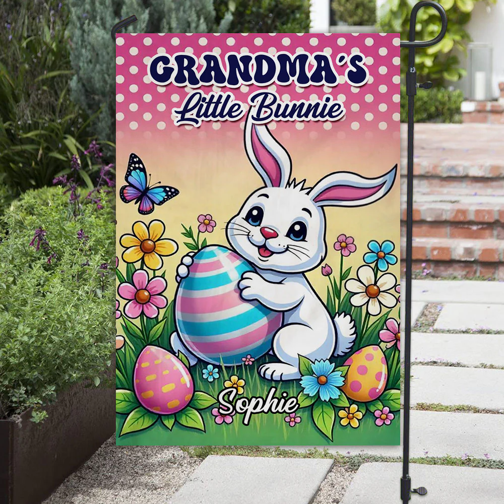 Bunny Bliss Celebration - Personalized Custom Flag - Image 4