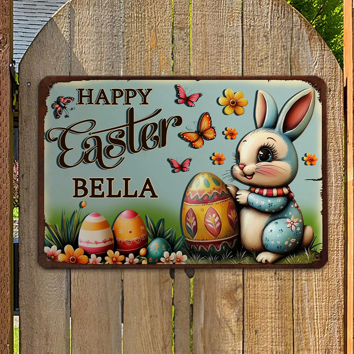 Bunny Festival Fun - Personalized Custom 3D Inflated Effect Metal Sign - Image 5