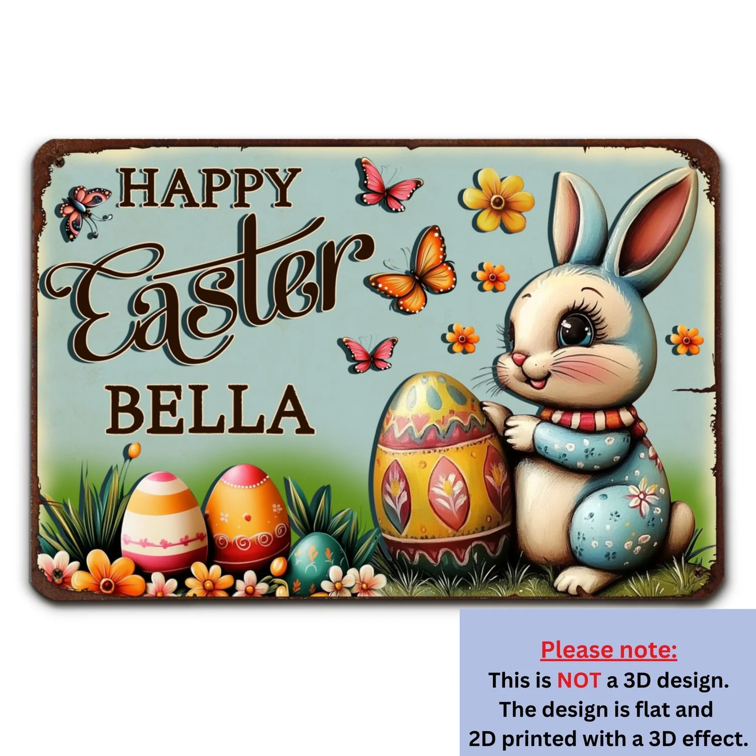 Bunny Festival Fun - Personalized Custom 3D Inflated Effect Metal Sign - Image 6