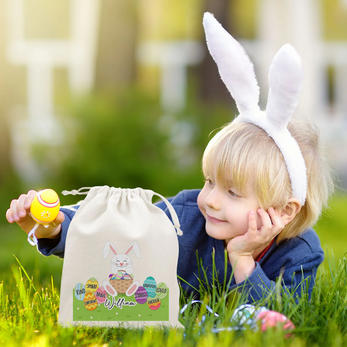Bunny Kids Bag - Personalized Custom Favor Bag - Image 3