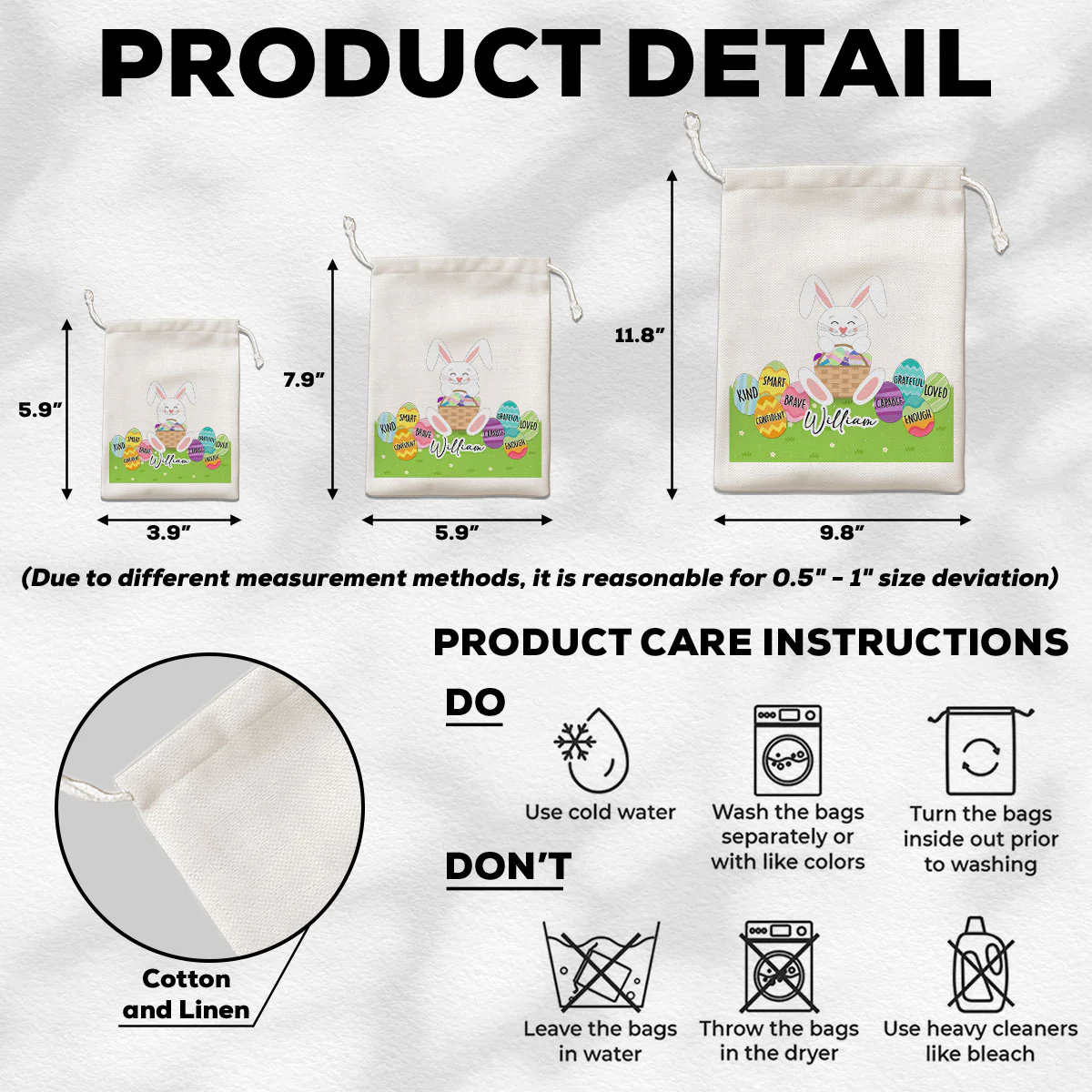 Bunny Kids Bag - Personalized Custom Favor Bag - Image 4