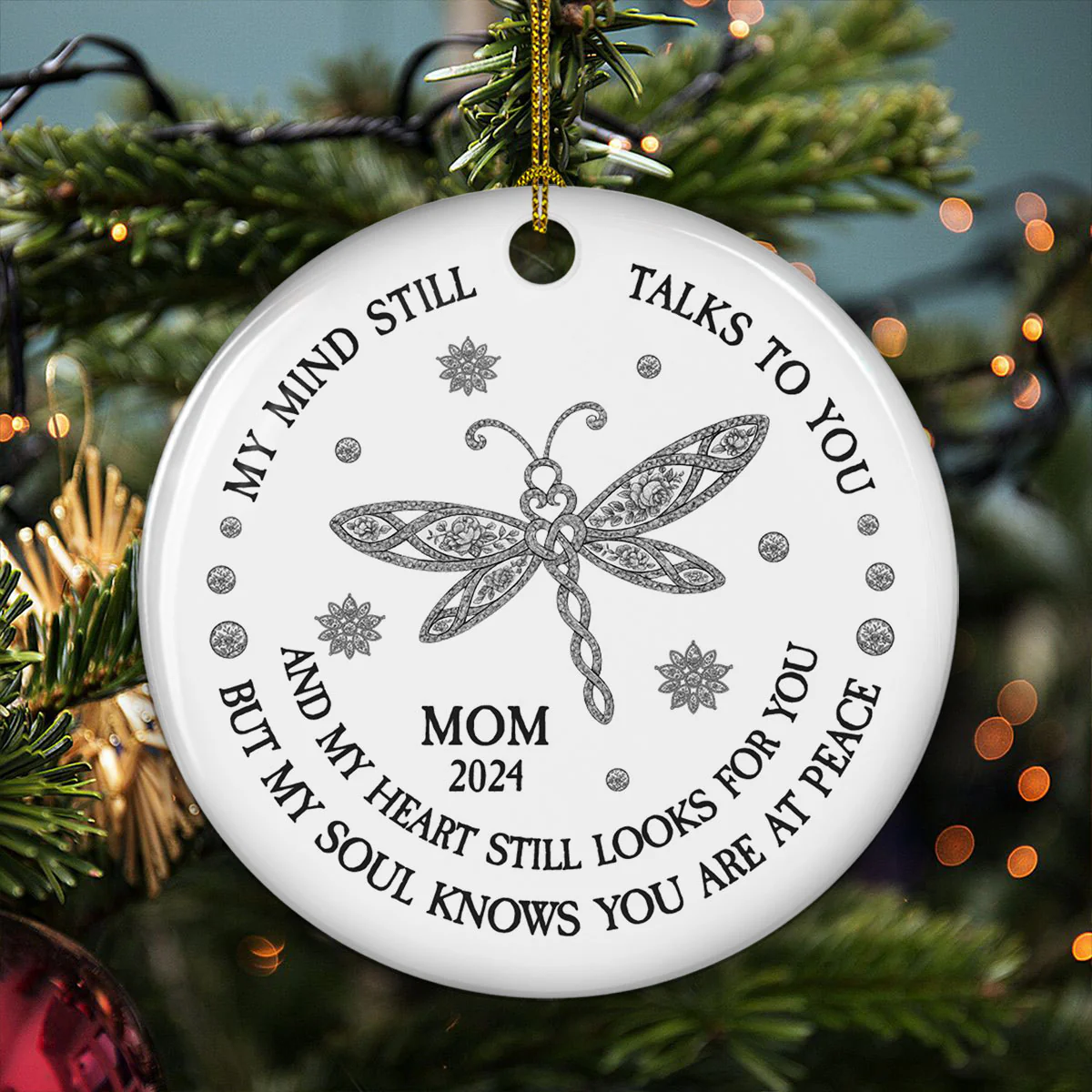 But My Soul Knows You Are At Peace Toile De Jouy - Personalized Custom Ceramic Ornament - Image 4