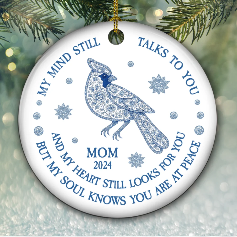 But My Soul Knows You Are At Peace Toile De Jouy - Personalized Custom Ceramic Ornament - Image 5