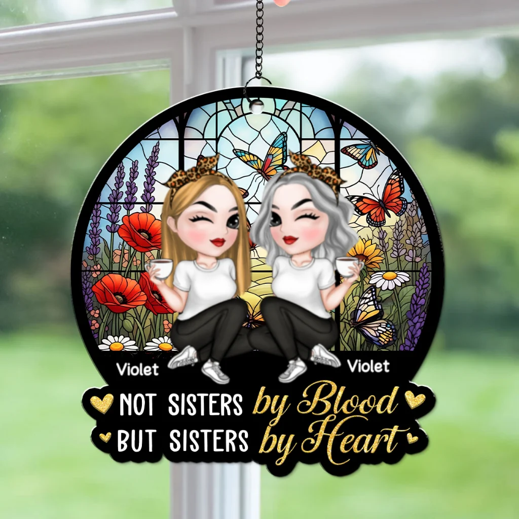 But Sister By Heart - Personalized Custom Suncatcher - Image 6