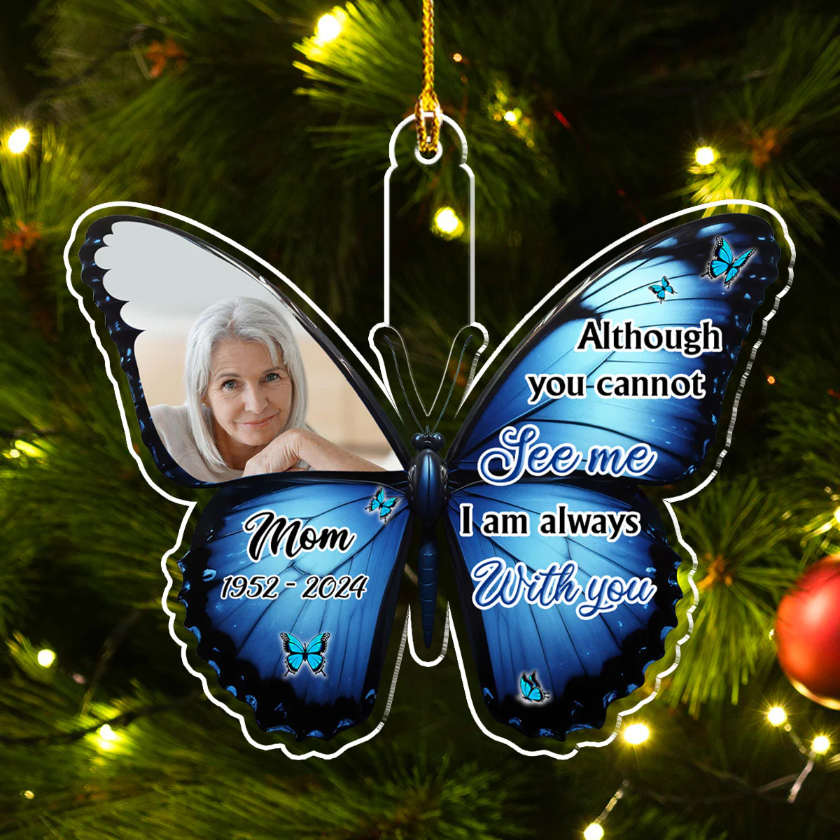 Butterflies Appear When Angels Are Near - Personalized Custom Acrylic Ornament - Image 3