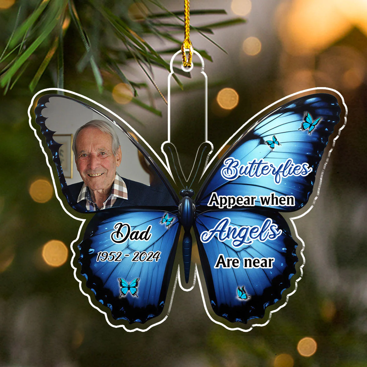 Butterflies Appear When Angels Are Near - Personalized Custom Acrylic Ornament - Image 4