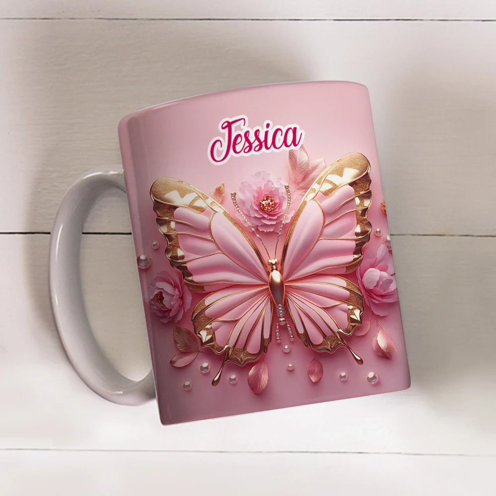 Butterfly Beautiful - Personalized Custom 3D Effect Coffee Mug - Image 3
