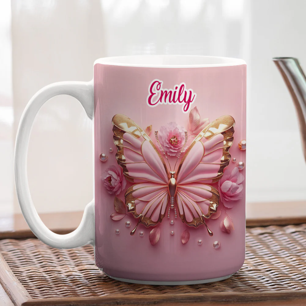 Butterfly Beautiful - Personalized Custom 3D Effect Coffee Mug - Image 5
