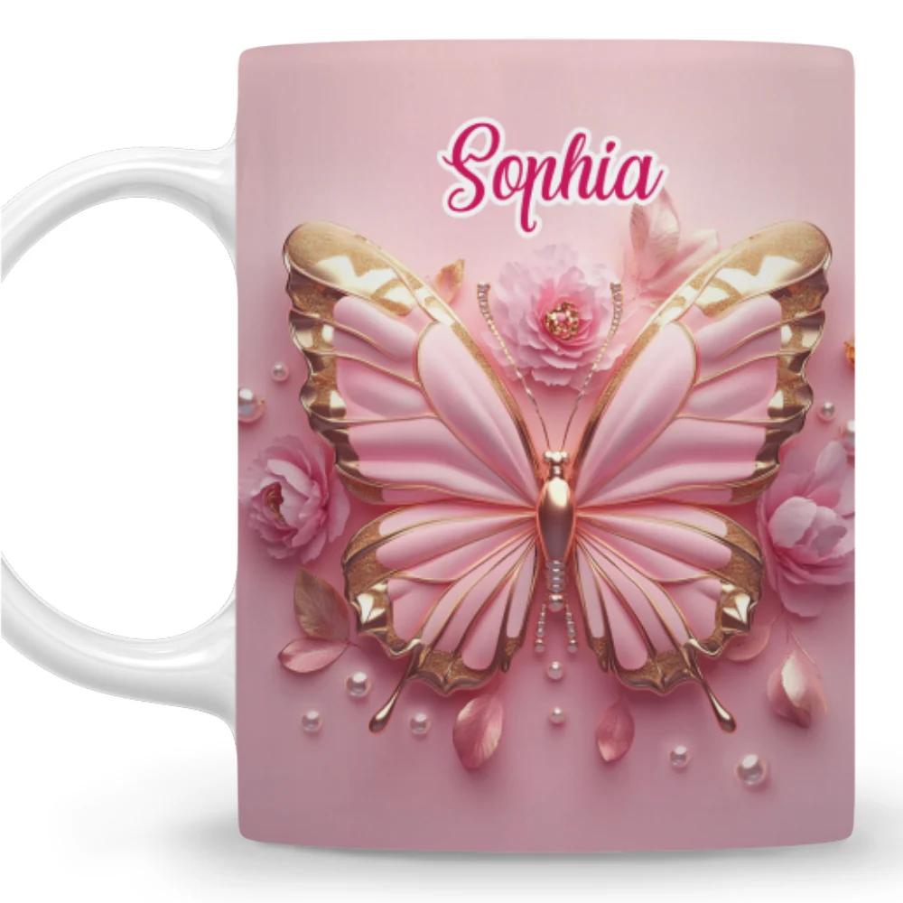 Butterfly Beautiful - Personalized Custom 3D Effect Coffee Mug - Image 7