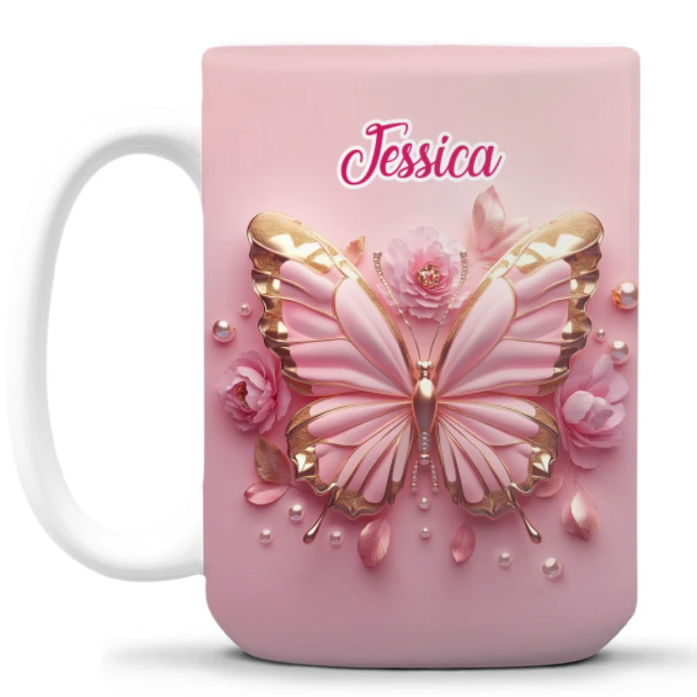 Butterfly Beautiful - Personalized Custom 3D Effect Coffee Mug - Image 8