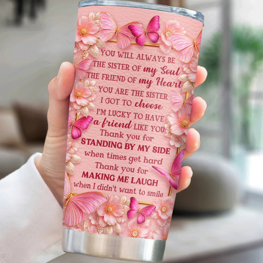 Butterfly Bestie Love - Personalized Custom 3D Effect Tumbler - Image 5