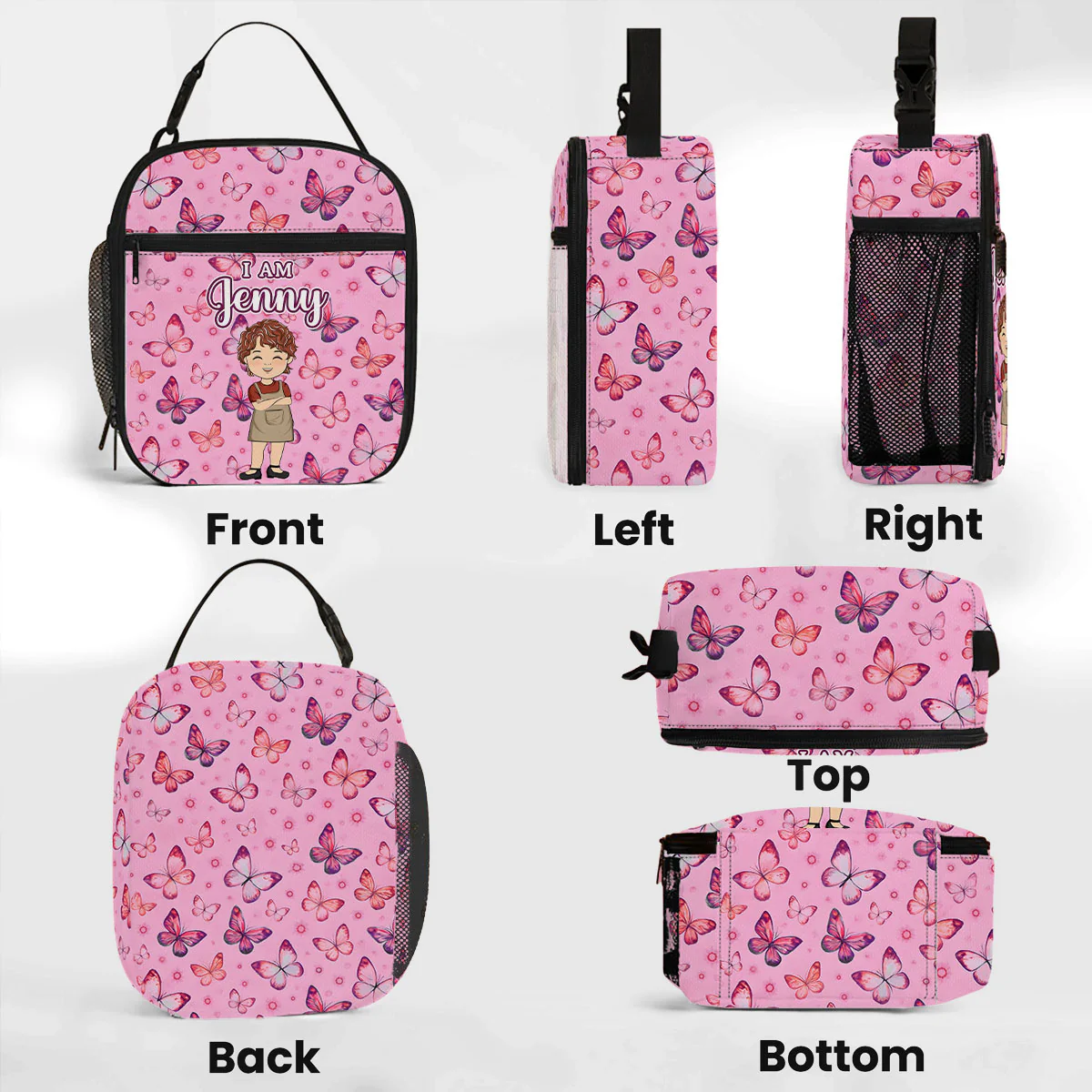 Butterfly Love - Personalized Custom Insulated Lunch Bag - Image 5