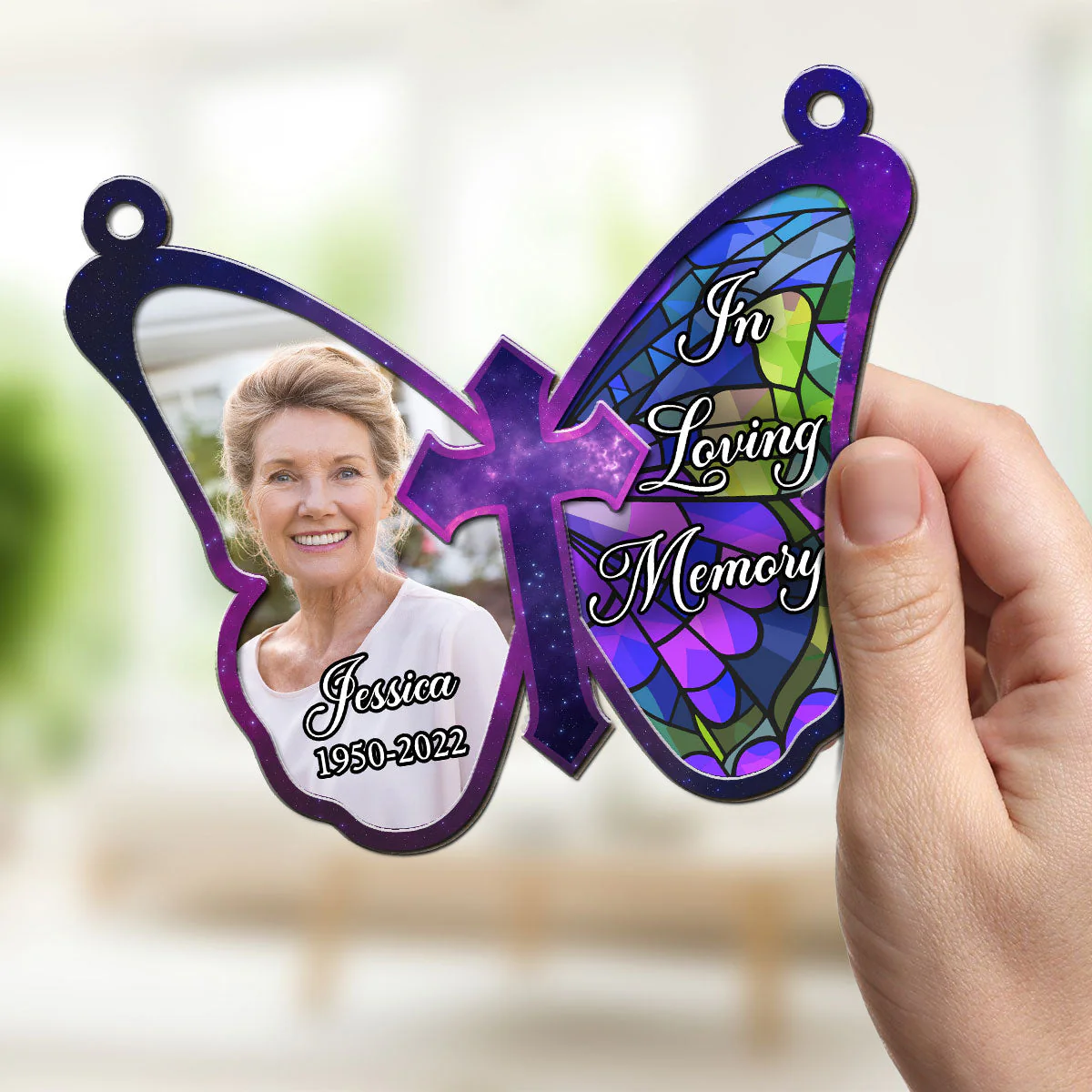 Butterfly Memorial - Personalized Custom Suncatcher - Image 2