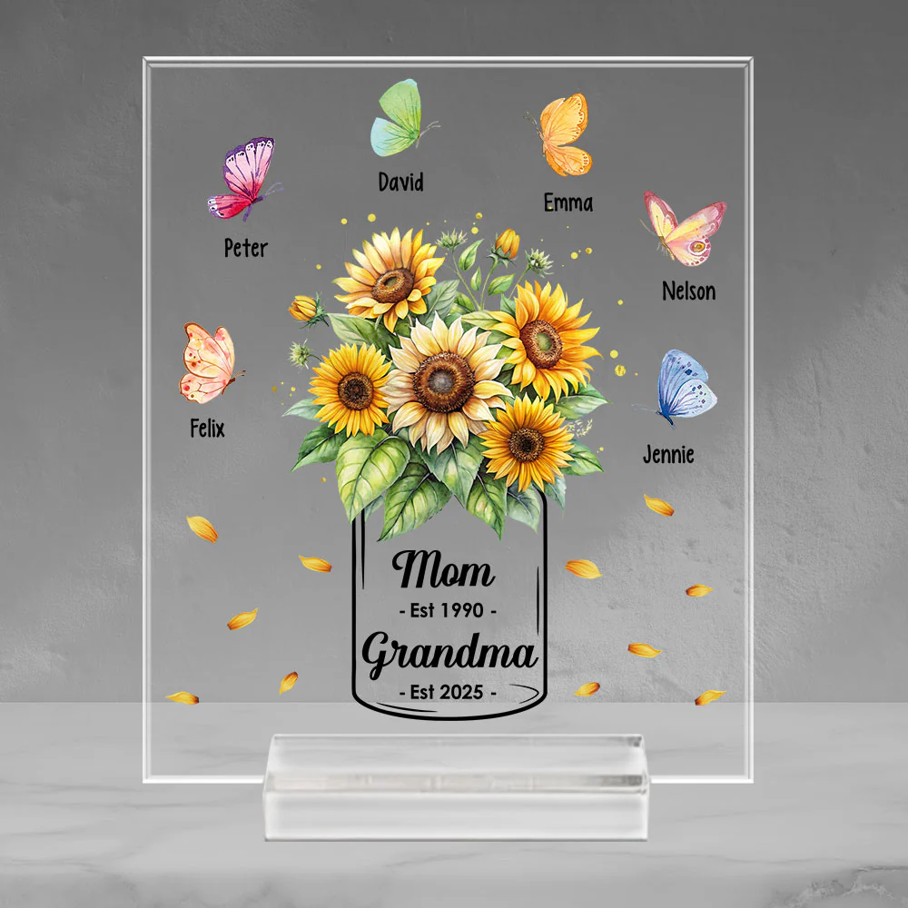 Butterfly Of Love - Personalized Custom Acrylic Plaque With Base - Image 2