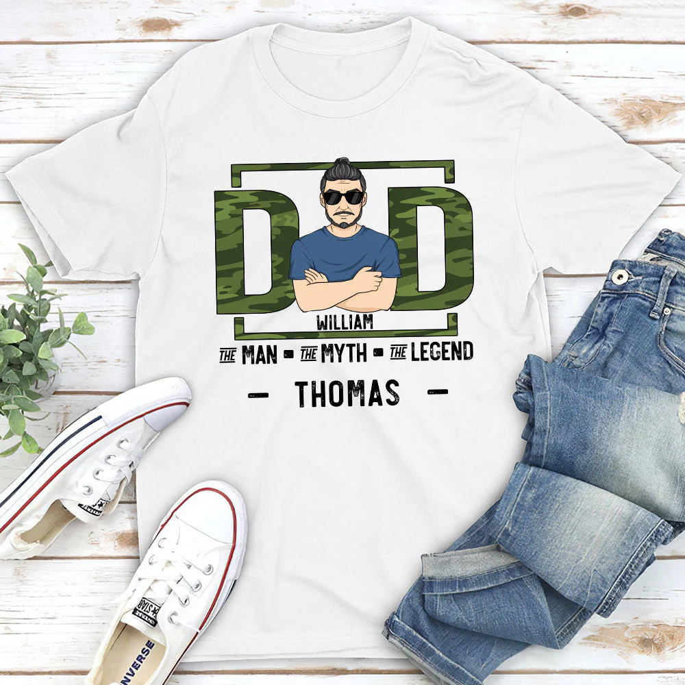 Camouflage Dad - Personalized Custom Shirt - Image 2