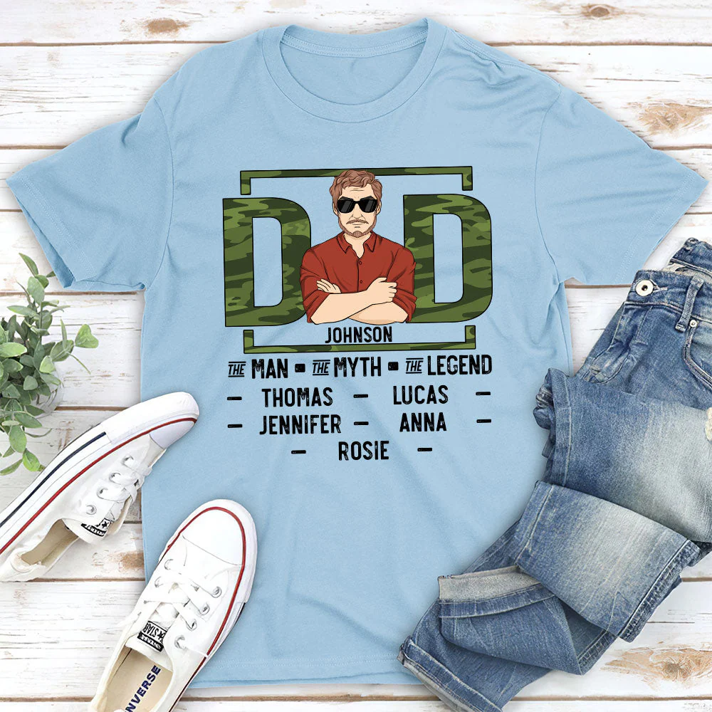 Camouflage Dad - Personalized Custom Shirt - Image 4