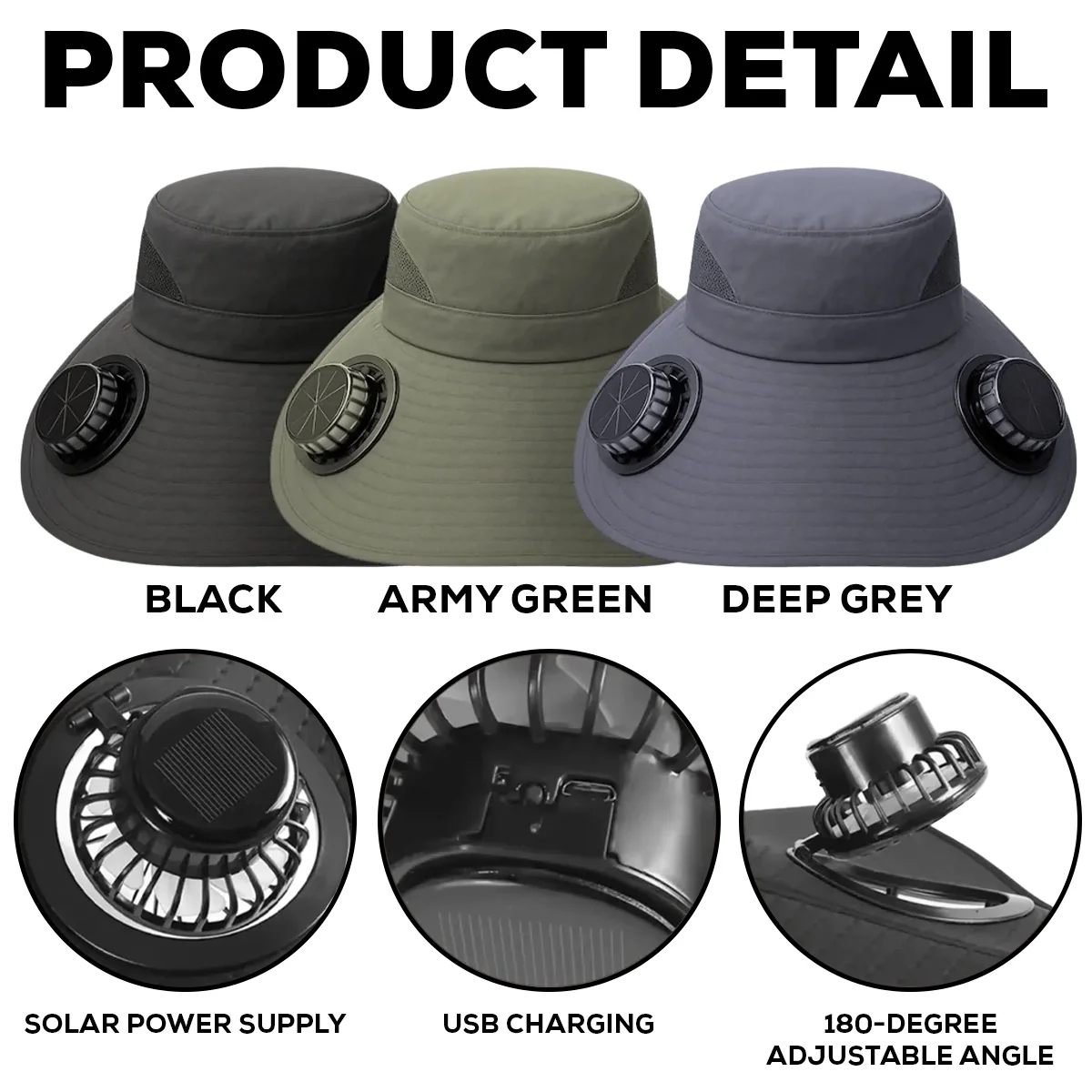 Camp Hair - Personalized Custom Solar Fan Hat - Image 7